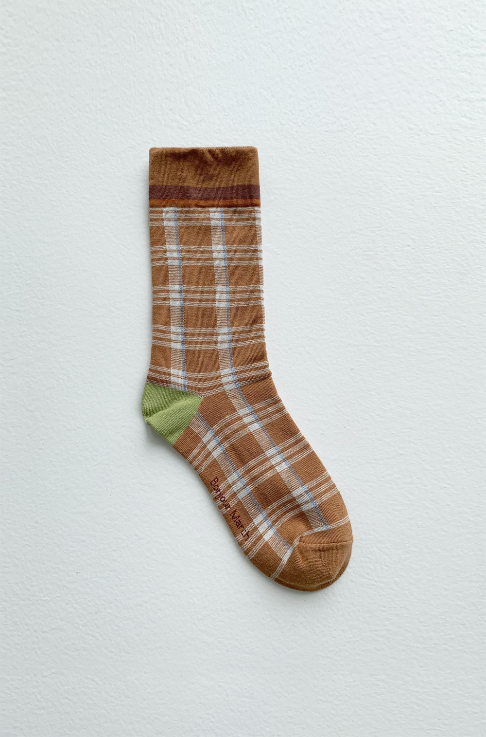 Brown check socks