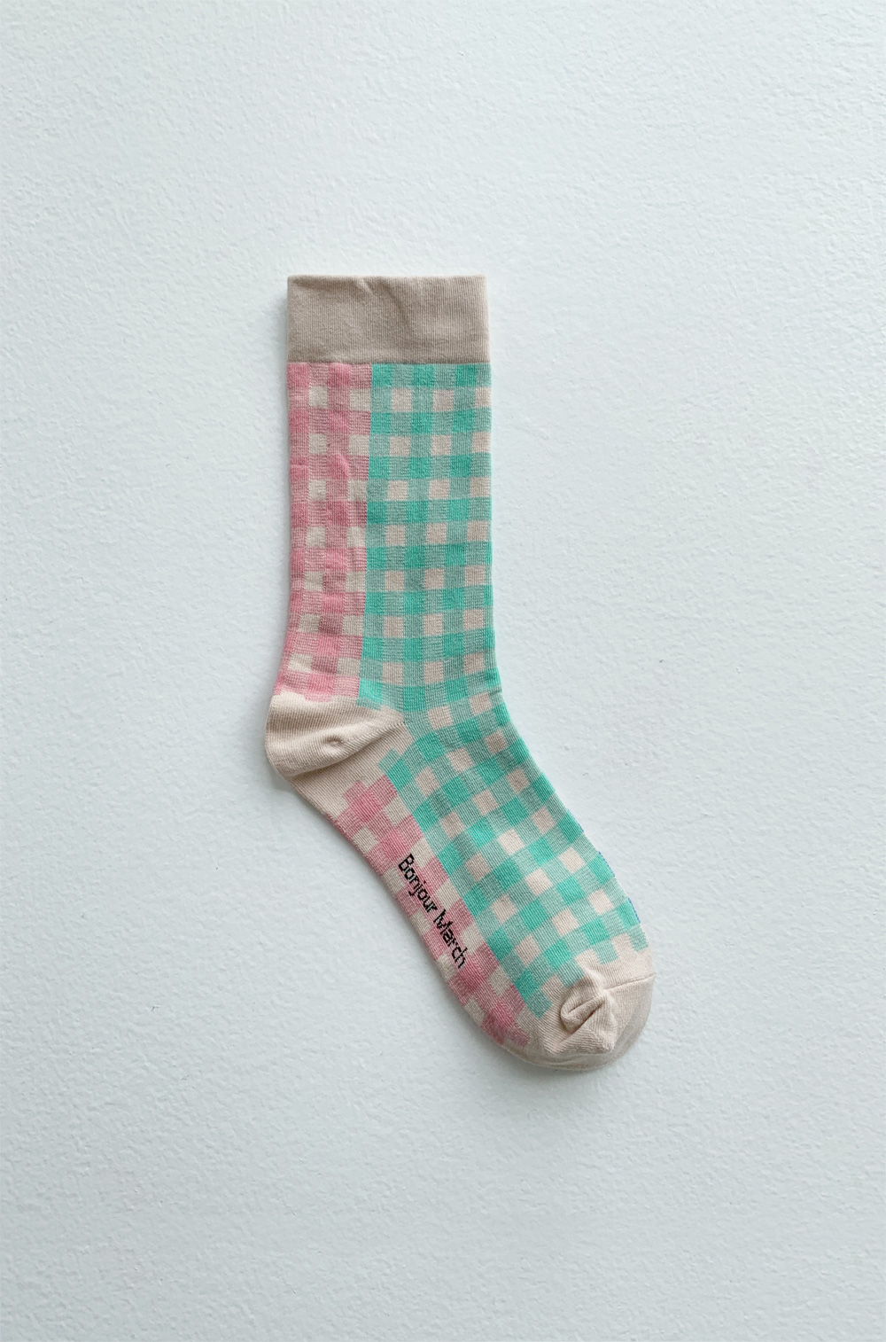 3 color check socks