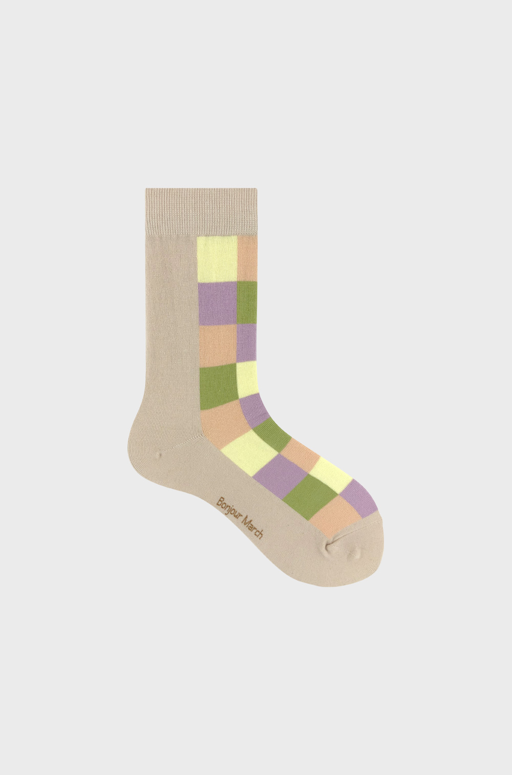 Square socks_beige