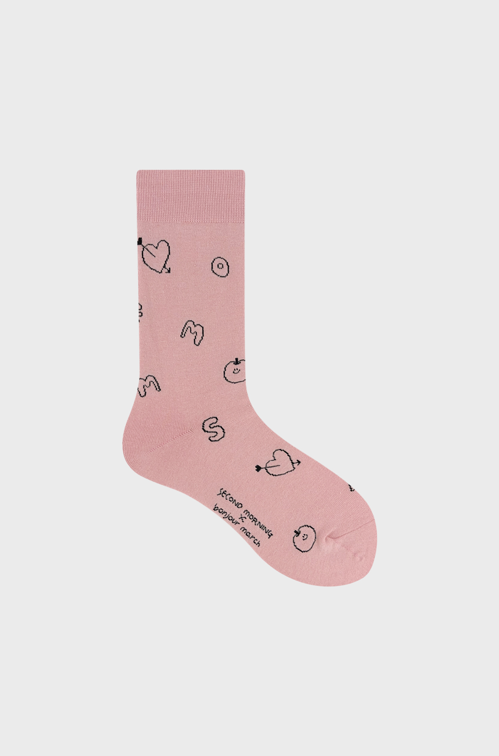 Heart socks_pink apple