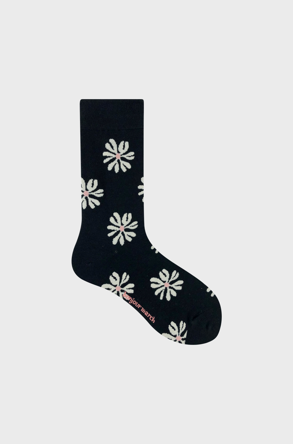 Black flower socks