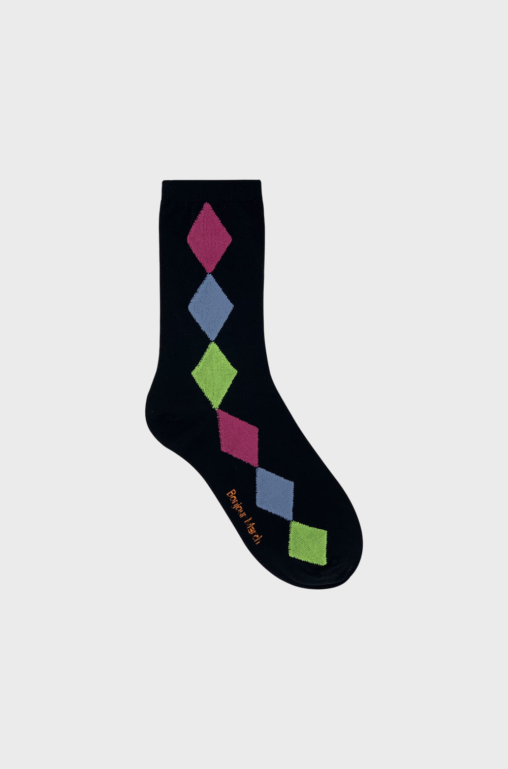 Black argyle socks