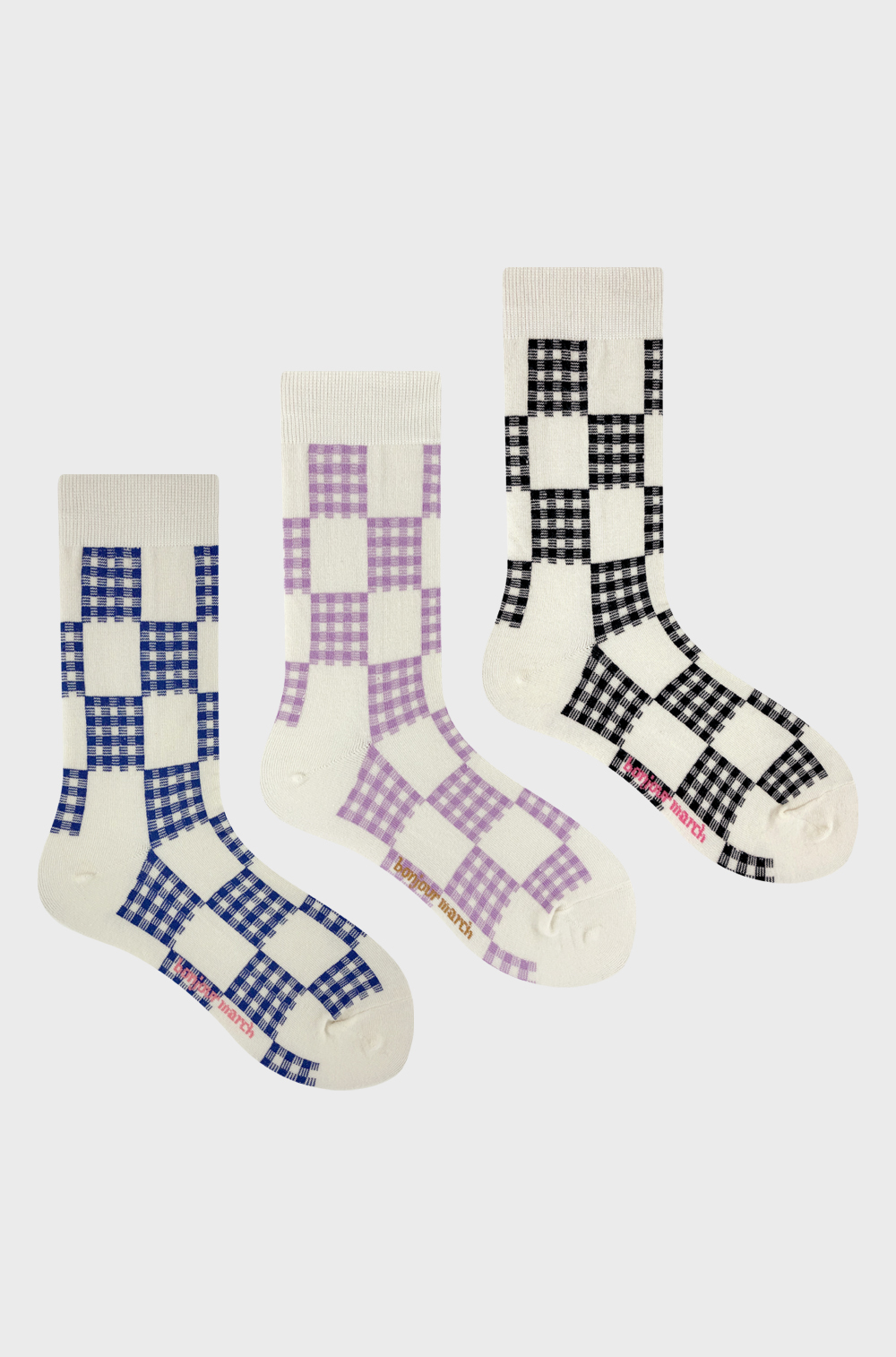 Gingham patchwork socks