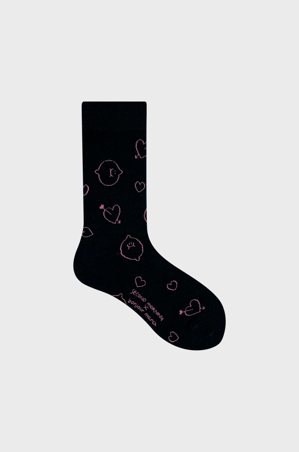 Heart socks_black lemony